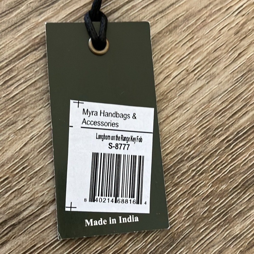 NWT MYRA BAG “Longhorn on the Range” Leather Key Fob. - Picture 4 of 4
